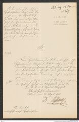 k.k. naturhistorisches Hofmuseum, Intendanzakten 1885-1896 (Hauer), Aktenzahl Z.267/1888, Seite 1